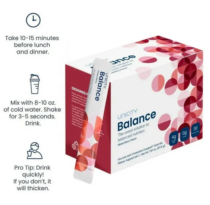 2 PACK Unicity BALANCE 30 Packets/Stick Packs MIXED BERRY