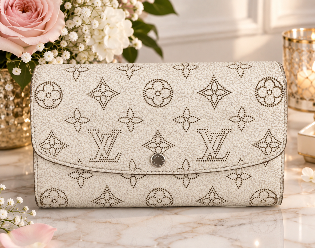 Louis Vuitton Mahina Iris Portefeuille Perforated Leather Ivory Continental Wallet