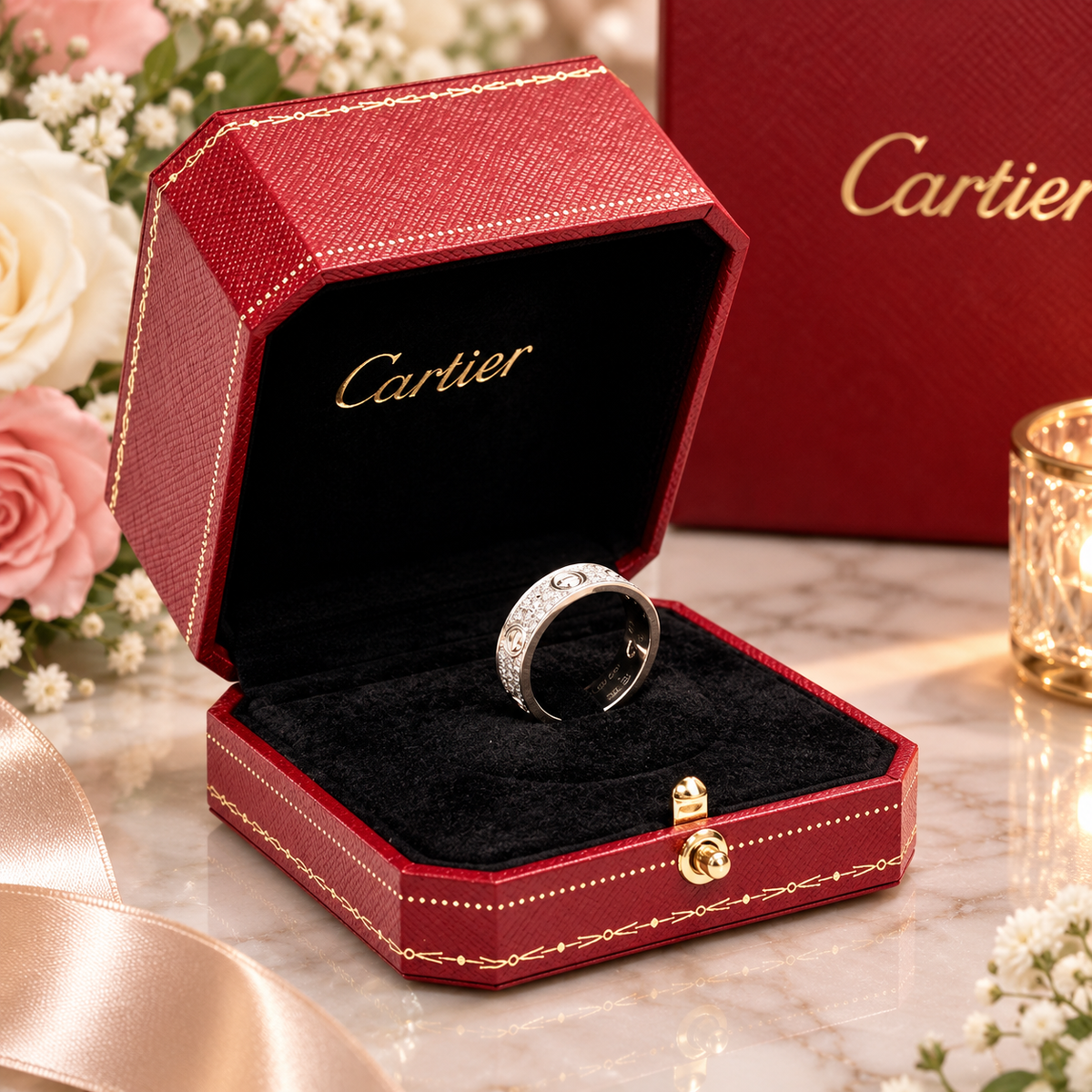 Cartier Love Ring Signature Red Travel Case – Empty Original Box