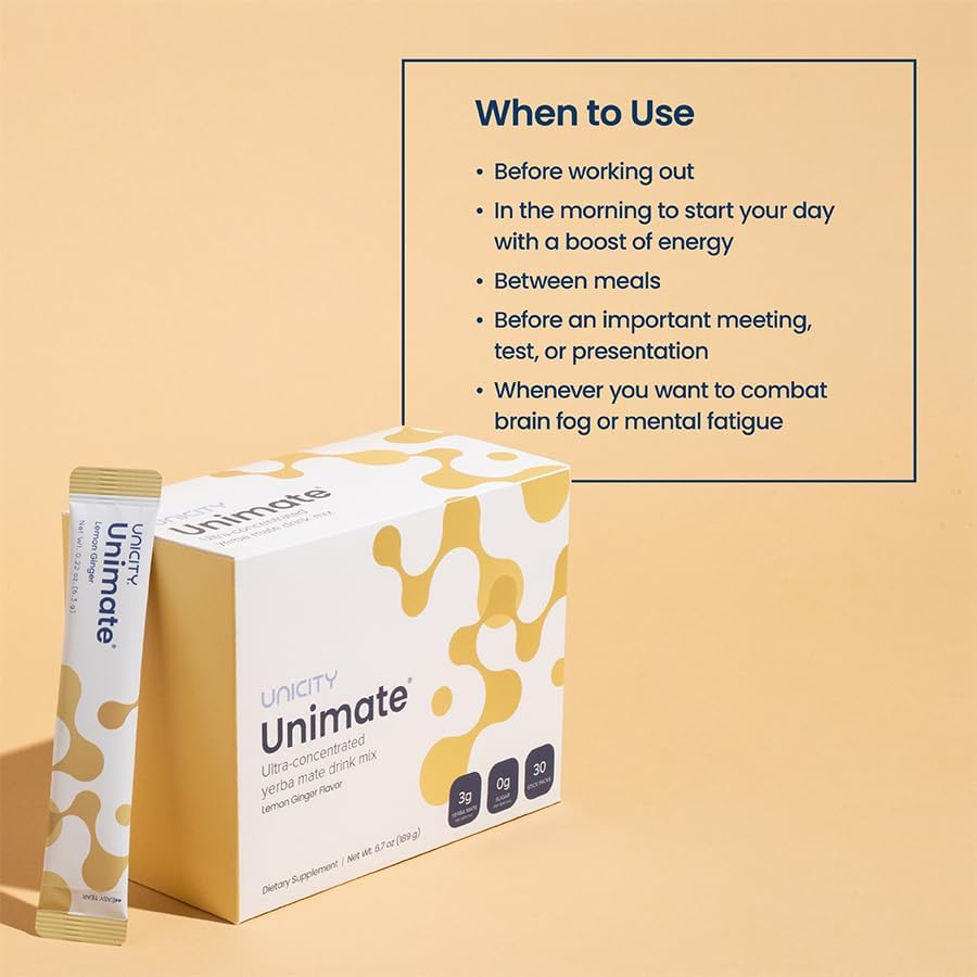 Unicity Unimate Natural Lemon Flavor (30 Sachets)