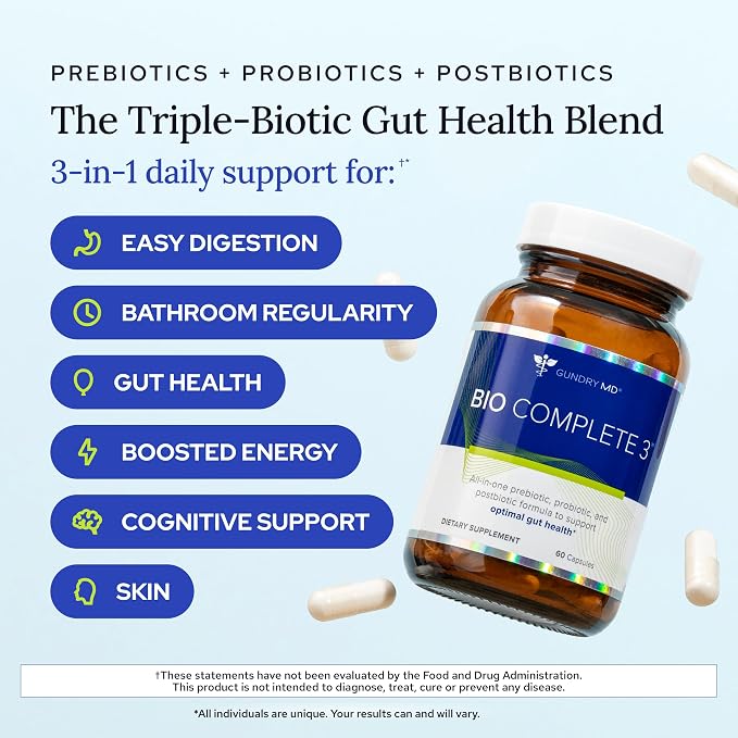 Gundry MD Bio Complete 3, 3-in-1 Probiotics, Pre & Postbiotics, 30 Servings 2 pack