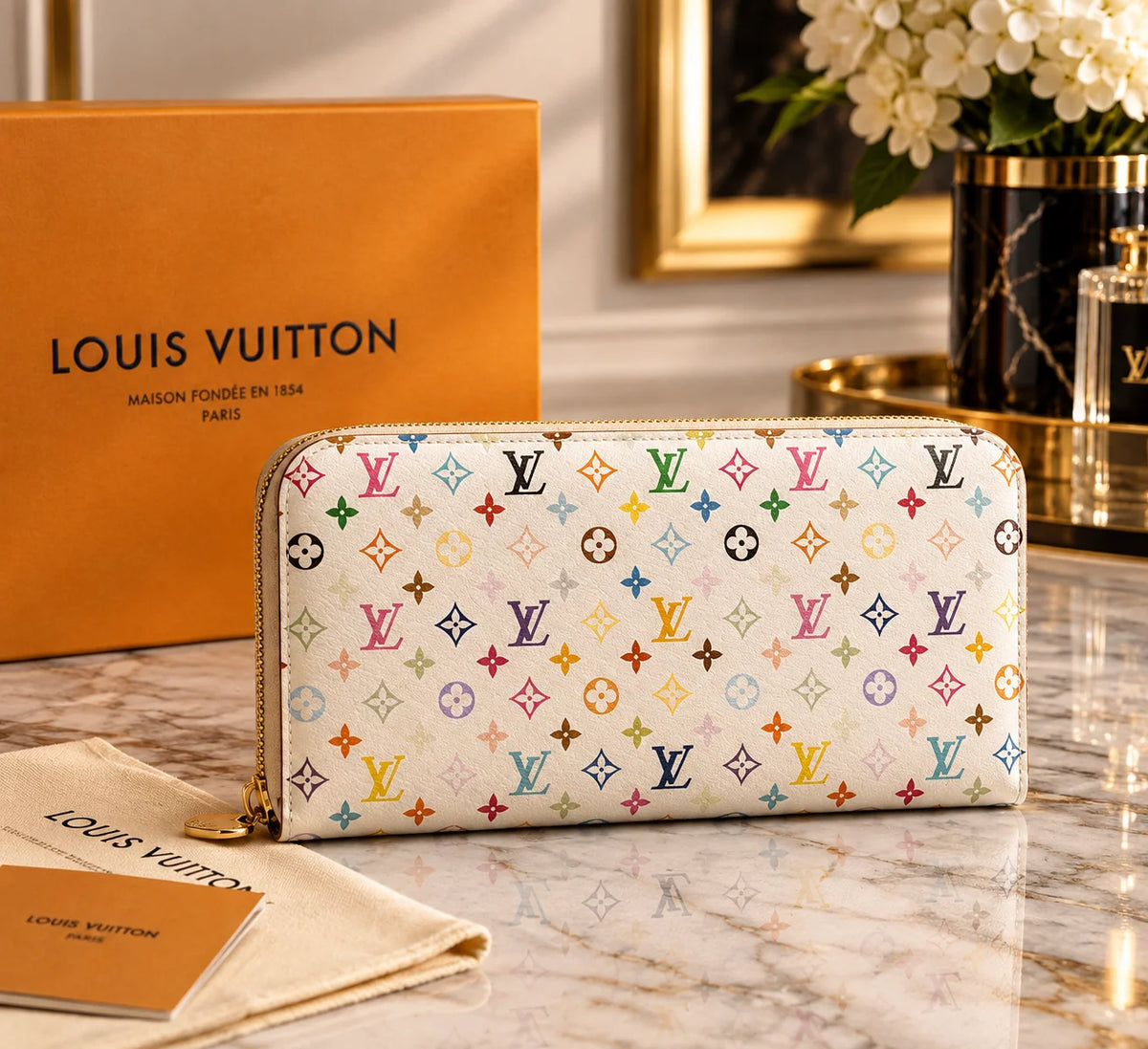 Louis Vuitton x Murakami Zippy Wallet Multicolor Monogram M13922 – Designer Zip-Around Wallet
