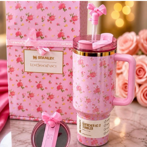 LoveShackFancy Tumbler 40oz | Limited Edition  Pink Stanley