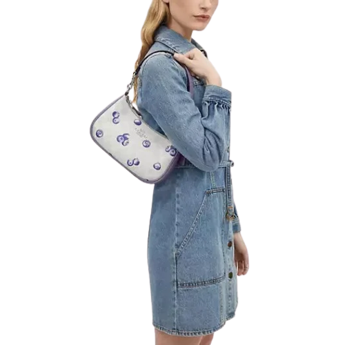 COACH CR292 Teri 2way Shoulder Signature Canvas Blueberry Print Outlet