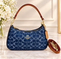 COACH CAF82 Teri Shoulder Crossbody Bag Signature Denim Blue Shoulder