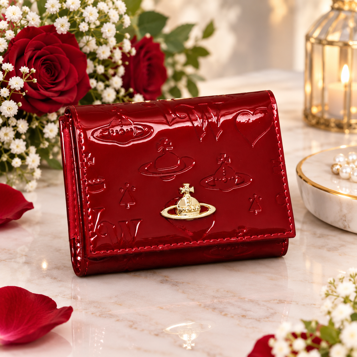 Vivienne Westwood Gamaguchi Trifold Wallet Color Red orb Enamel Japan Outlet