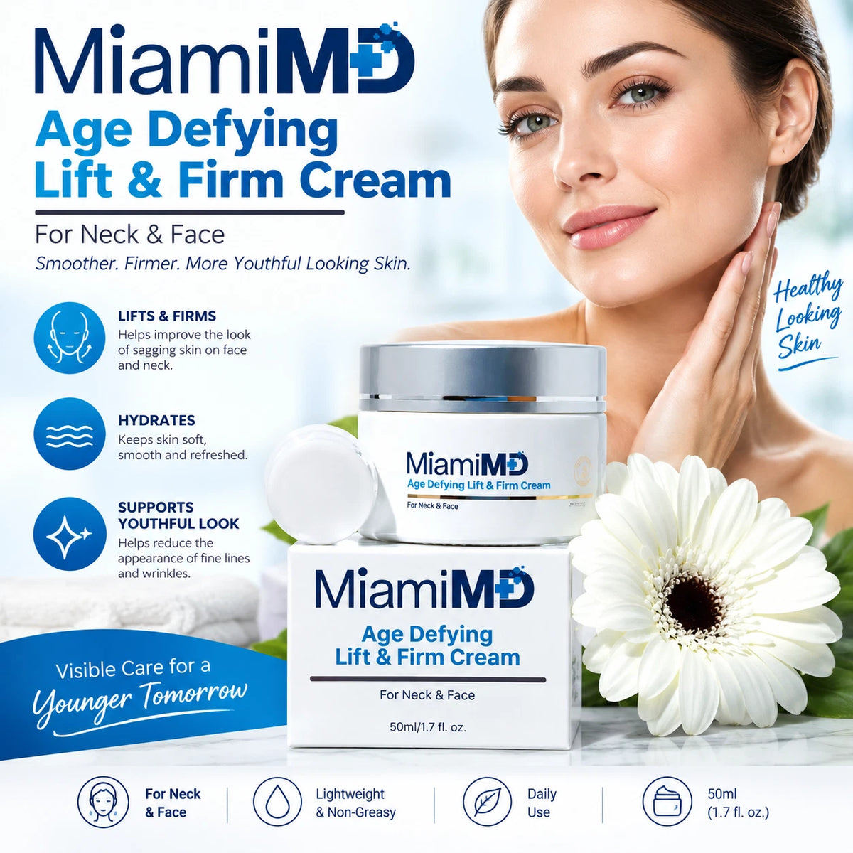 MiamiMD (Miami MD) Age Defying Lift & Firm Cream For Neck And Face - 50ml