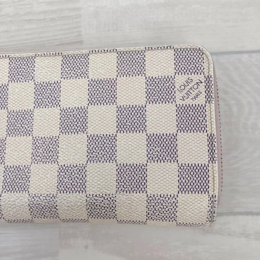 LOUIS VUITTON Damier Azur Zippy Long Wallet N63503 LV White