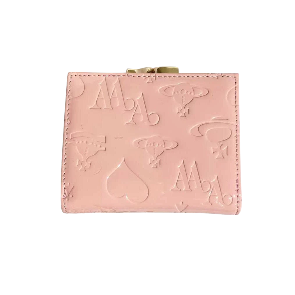 Vivienne Westwood Trifold Wallet Pink Gold Orb Logo