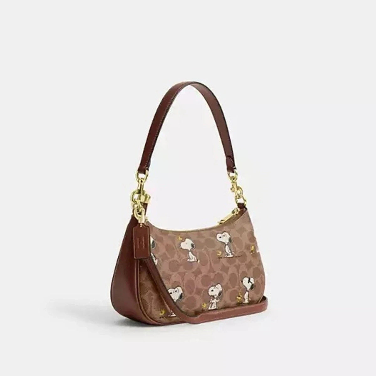 COACH x PEANUTS CBJ88 Teri Shoulder Bag Tan Brown