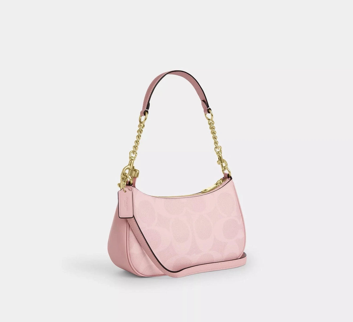 Coach Teri Shoulder Bag In Signature Canvas CAL51 Powder Pink NEW