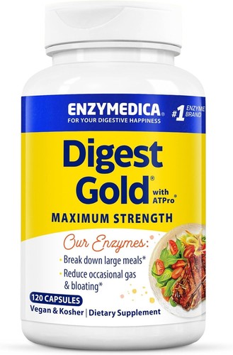 Enzymedica Digest Gold + ATPro, Maximum Strength Enzyme Formula, 14 Key Enzymes
